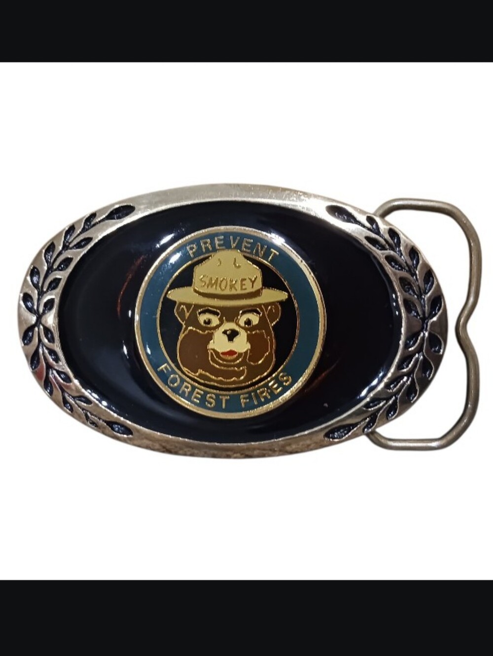 VTG Smokey Bear Prevent Forest Fires Enamel Solid Brass Belt Buckle